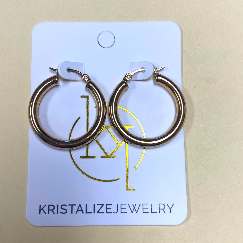 Carter Gold Hoops - Picture 4 of 4